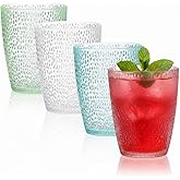 IEFFPIN 4 PCS Colored Plastic Drinking Glasses, Reusable Acrylic Drinking Cups, Stackable Glasses Drinkware, Unbreakable Water Tumblers, BPA Free, Dishwasher Safe, 290 ML/10 OZ (4 Colors)