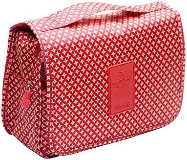 The Large Capacity Travel Storage Bag Hanging Wash Gargle Bags Portable Cosmetic Bag(Classic Red)