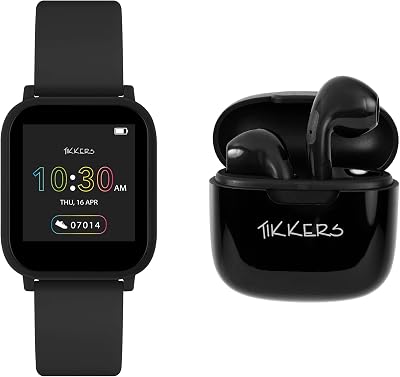 Tikkers Teen Series 10 Black Smartwatch and Earbuds Set TKS10-0002-SETARG