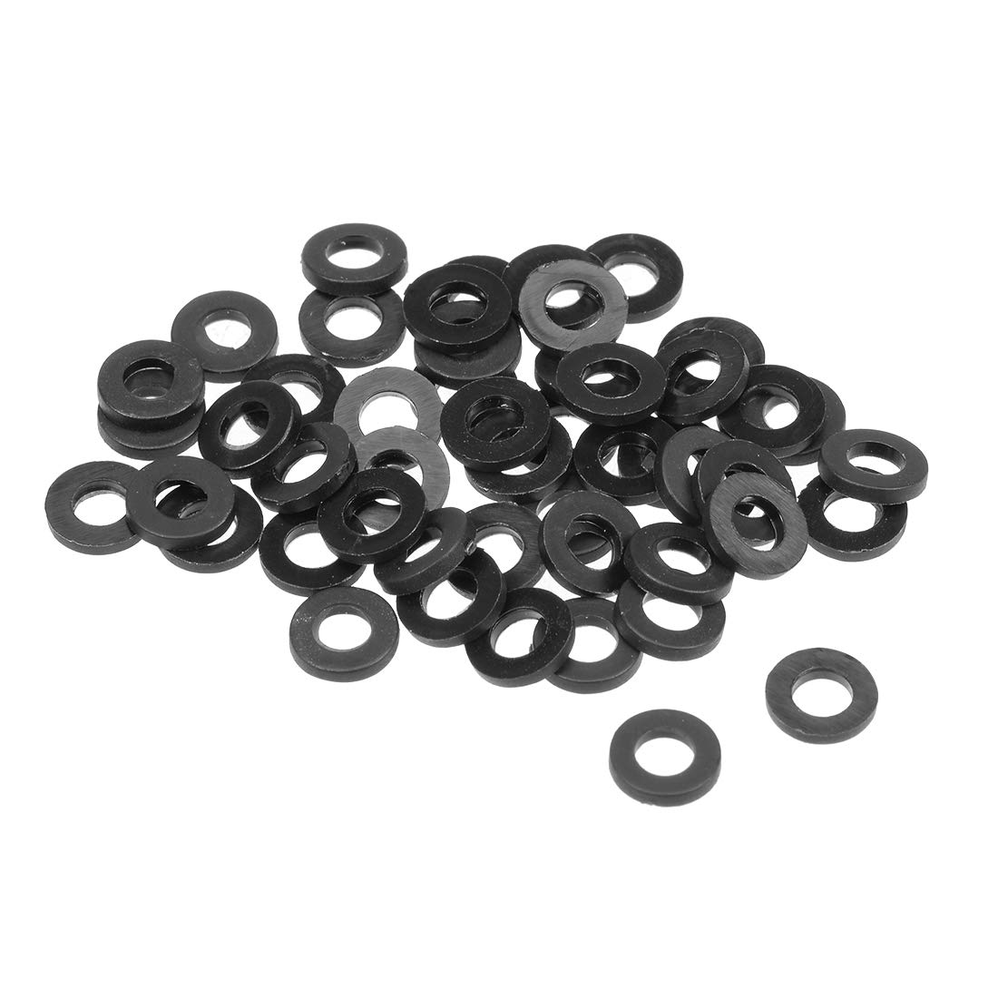 uxcell Nylon Flat Washers 6mm OD 3mm ID 1mm Thickness for Faucet Pipe Water Hose, Pack of 50