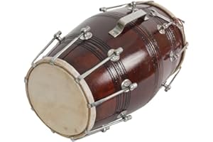 SCEXPORTS New Handmade Dholak for Bhajan and Kirtan india Traditional Dholak (Brown Sr)