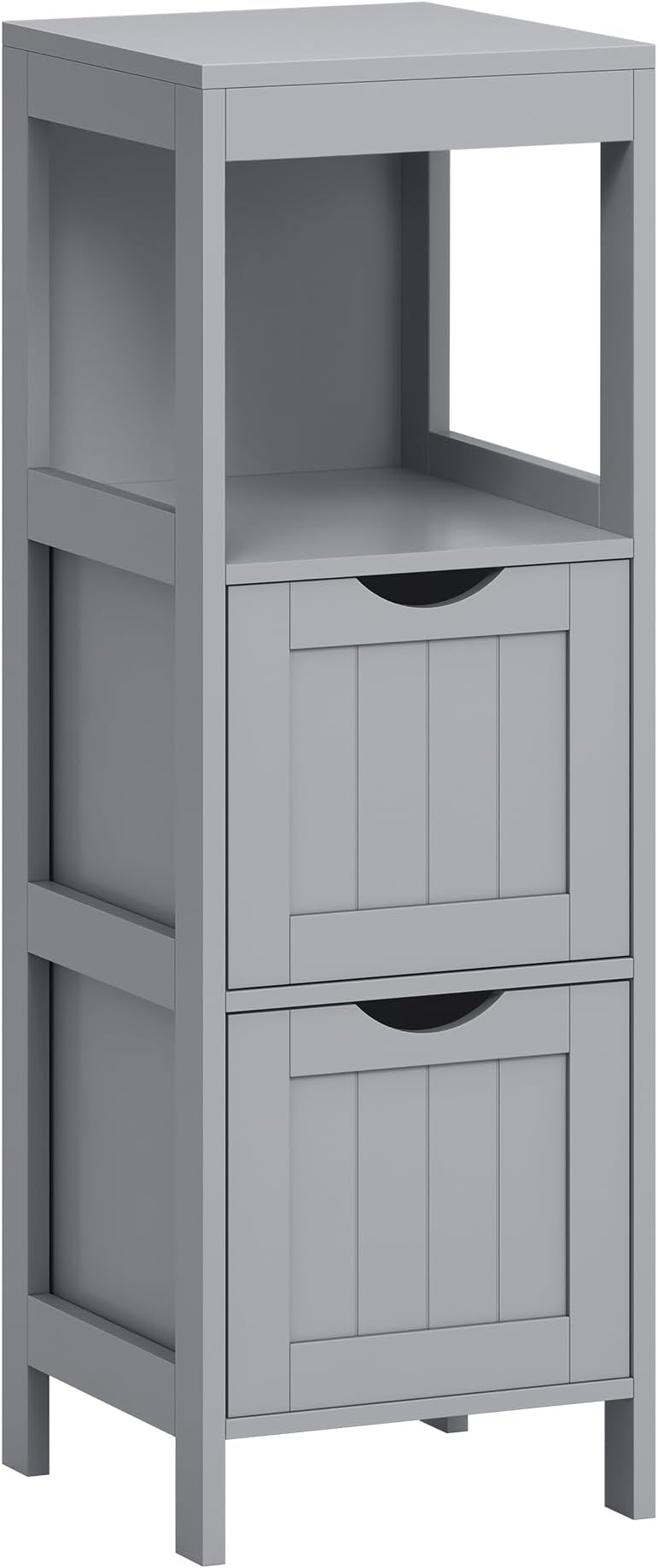 VASAGLE Bathroom Floor Cabinet Freestanding Storage 2 Drawers Dove Grey