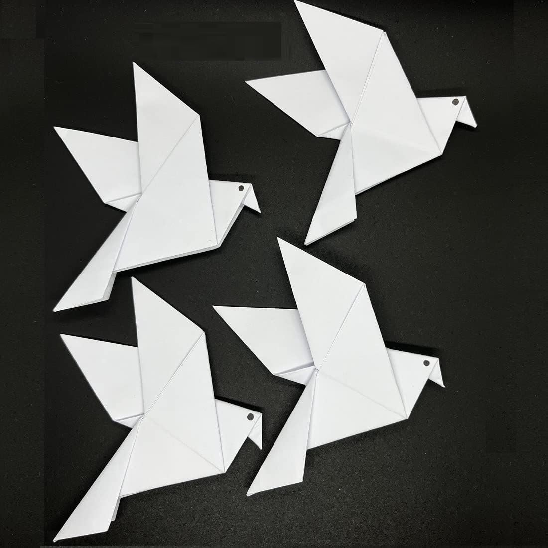 100PCS White Origami Paper Doves For Rustic Wedding Party Decorations Bday Bridal Shower DIY Origami Love Birds for Engagement/Valentine's Day Party Peace Dove Decor