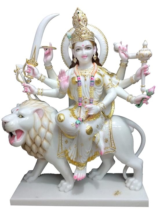 Buy PRABHAT EXPORTS Fine Finishing Natural Makarana Marble Maa Durga