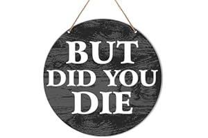 Muktoujaumai Funny Gym Signs Wall Decor, Home Gym Inspirational Wall Decor Gym Hanging Signs Rustic Decorations for Office, Fitness, Workout Room, But Did You Die