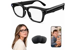 AI Smart Glasses with 8MP Camera, 4K Video, Photo Capture, Real-Time Translation, Recording, AI Assistant, Open-Ear Audio, Bluetooth, Object Recognition, Replaceable Sunglasses Lenses for Men Women5.0 out of 5 stars 4$64.99