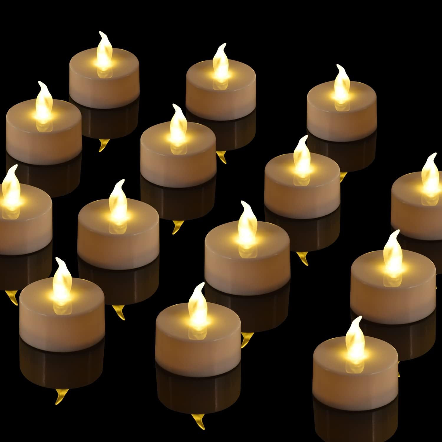 Lighting - Brigle Tea Lights, Flameless LED Candles Flickering Warm Yellow 200 Hours Battery-Powered Tea Light Candle Ideal for Party, Wedding, Birthday, Gifts and Home Decoration (24 Pack Warm Yellow)