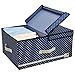 iwill CREATE PRO 60L Garment Storage Box with Lid & Removable divider Board, Seasonal Clothes Storage Basket for Closet, Blue