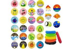 BUGGYBANDS Mosquito Repellent Stickers, 300 Pack for Kids & Adults, Outdoor/Indoor, Natural Plant-Based, 6 Mosquito Bracelets Included