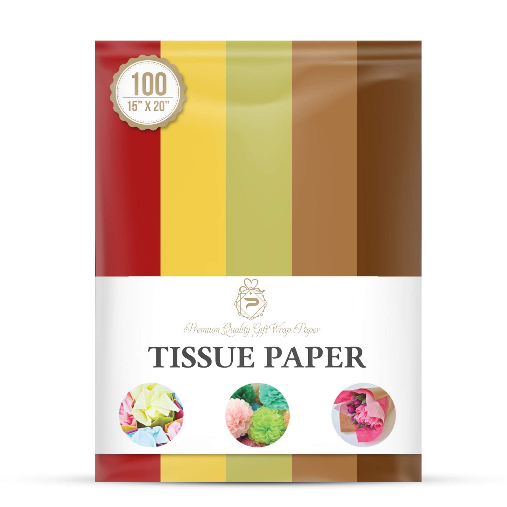 Thanksgiving Theme Tissue Paper for Gift Wrapping (5 Assorted Colors), Packaging, Floral, Birthday, Christmas, Halloween, DIY Crafts and More 15