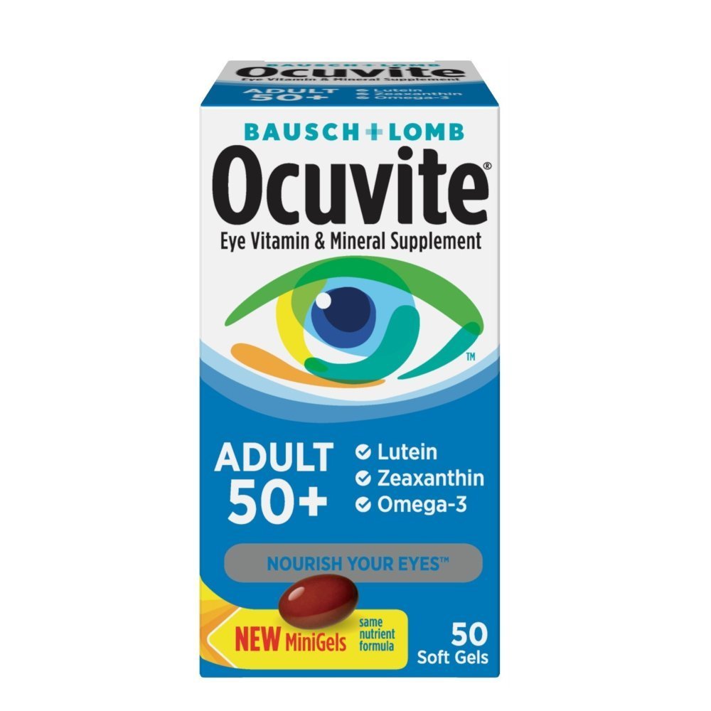 Bausch & Lomb Ocuvite Adult 50+ Eye Vitamin & 50Count Soft Gels (Pack
