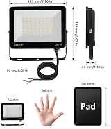 Lepro 50W LED Floodlight Outdoor 5000lm IP65 Daylight Garden Security Light view 6