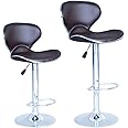 CORESTONE New Modern Adjustable Synthetic Leather Swivel Bar Stools Chairs Brown