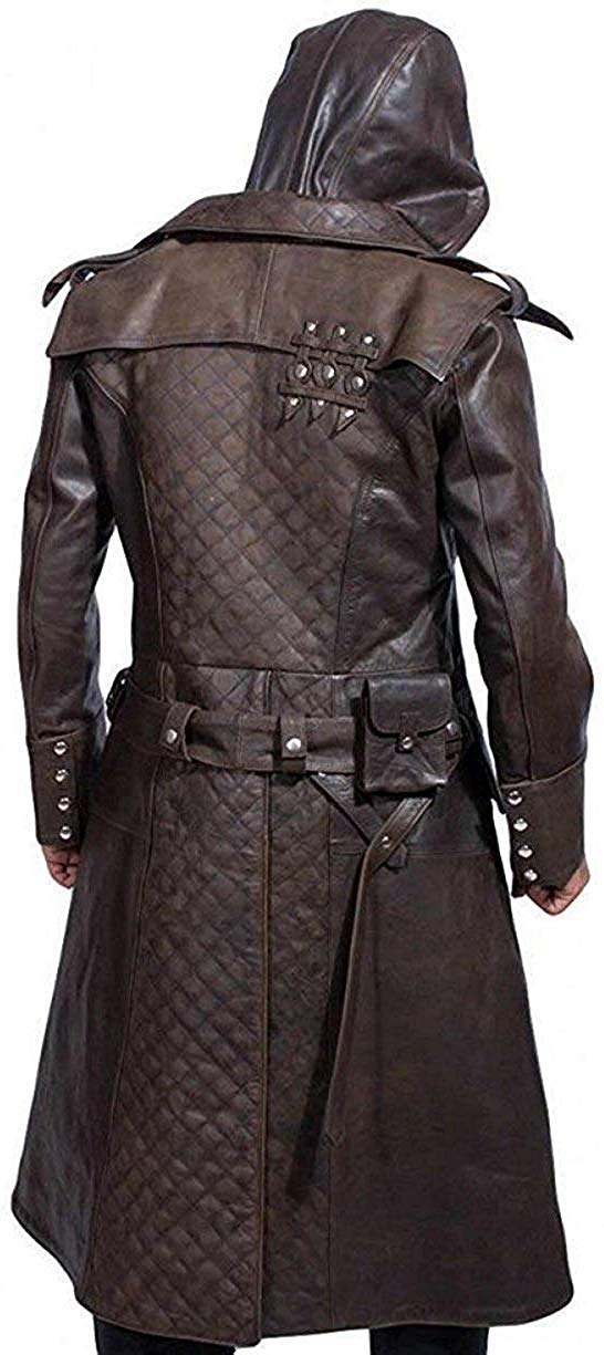 Assassin's Creed Syndicate Ninja Jacob Frye Men's Brown Genuine Leather Trench Coat