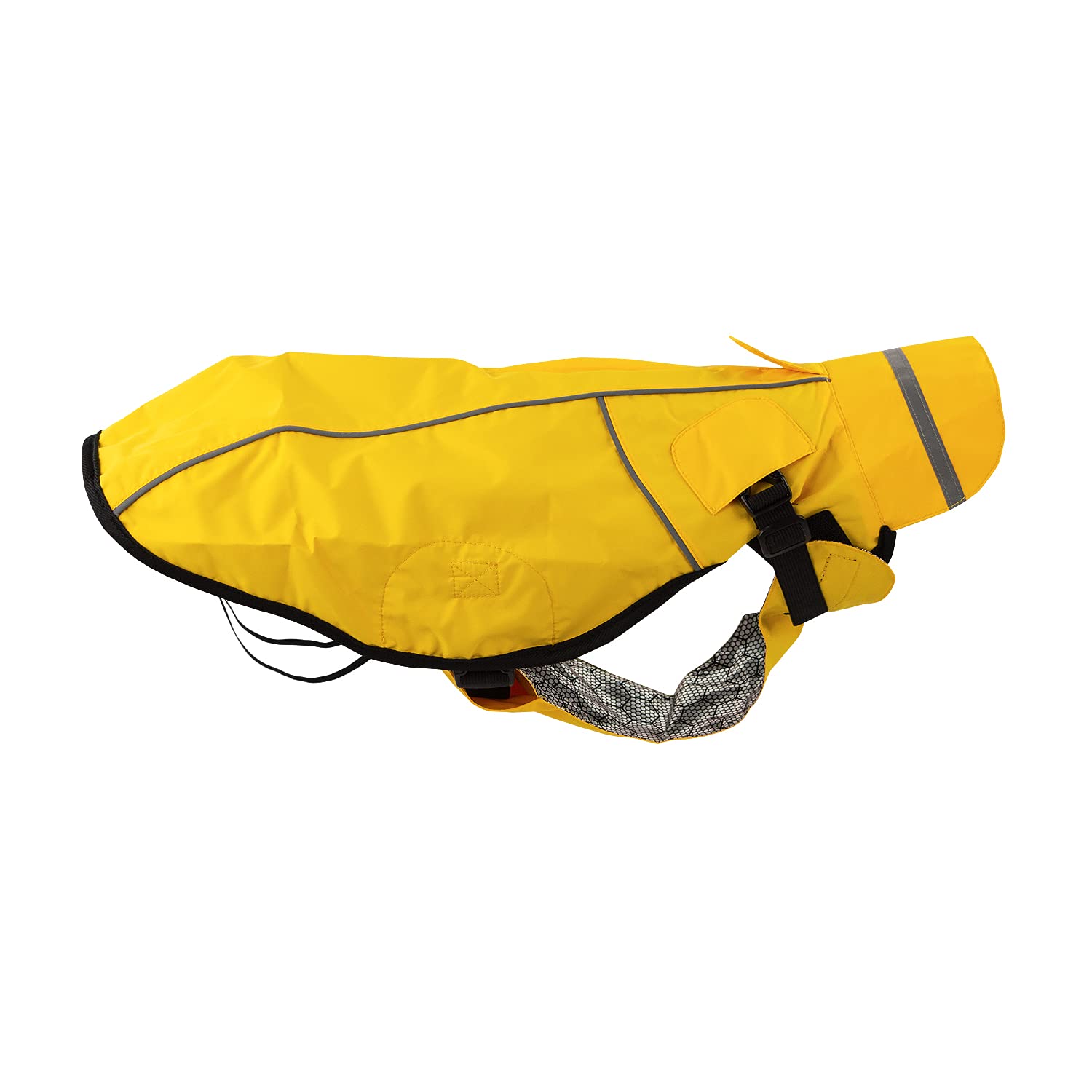 JEGGO Dry Dog Raincoat for Dogs with Double Zip Opening Waterproof and Windproof Breathable with Inner Lining to Protect Against Cold