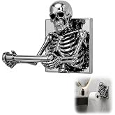 Skeleton Toilet Paper Holder, Funny Tissue Holder Skull Wall Mount | Bathroom Decor, Spooky Halloween Party Prop, Roll Organizer Stand for Home Office, Funny Gift for Men Women(1pc)