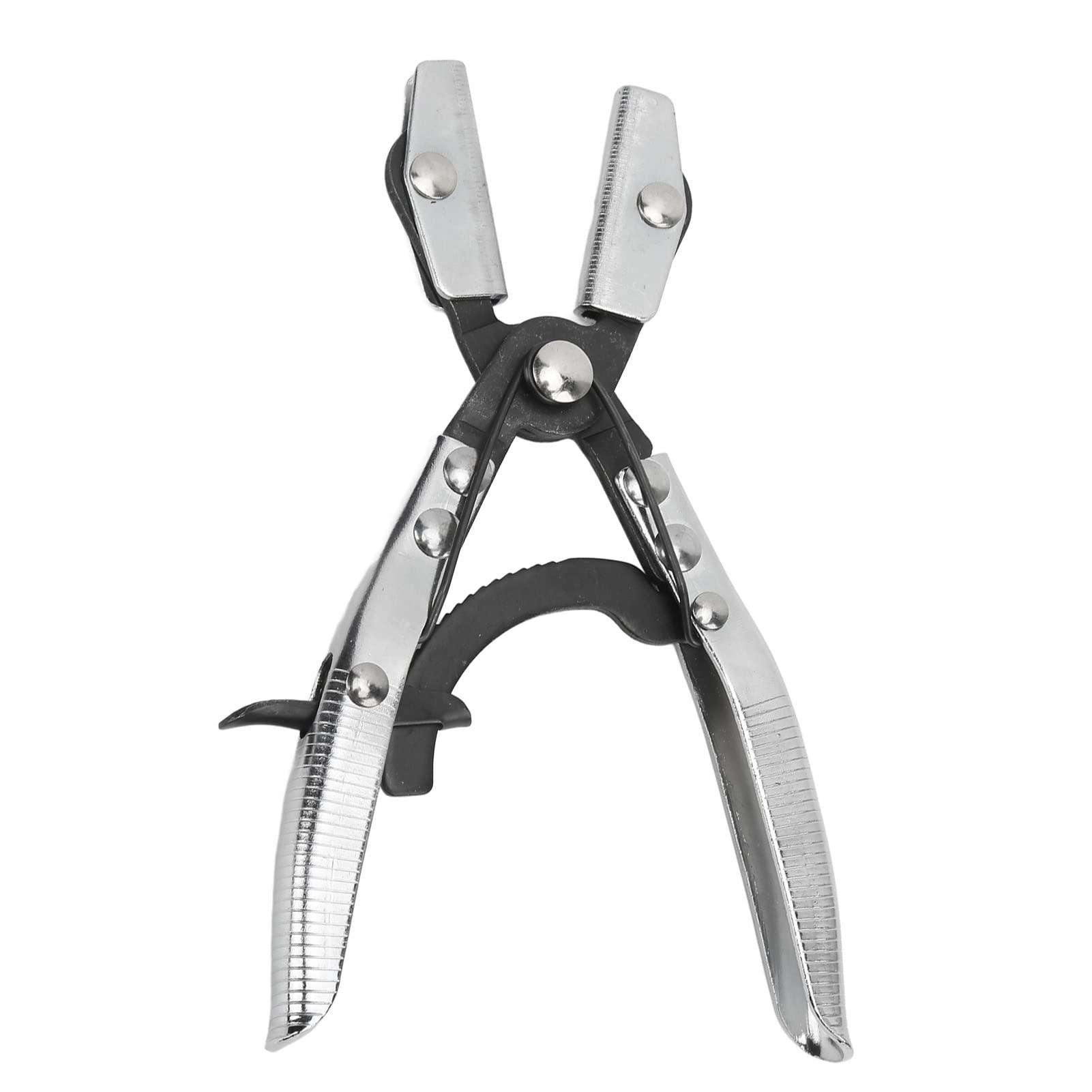 Hose Pinch Off Plier, Steel Ratcheting Hose Pinch Hose Pinch Off Plier Ratcheting Jaws Swiveling Universal for Automobile Radiator Brake Coolant Pipes(8in / 20.3cm)