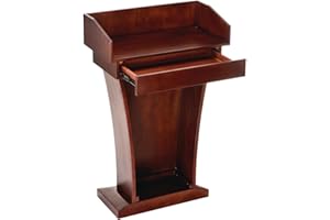 AdirOffice Church Pulpit, Wooden Podium - Height 43.33" Pulpits for Churches with Spacious Drawer (Mahogany)