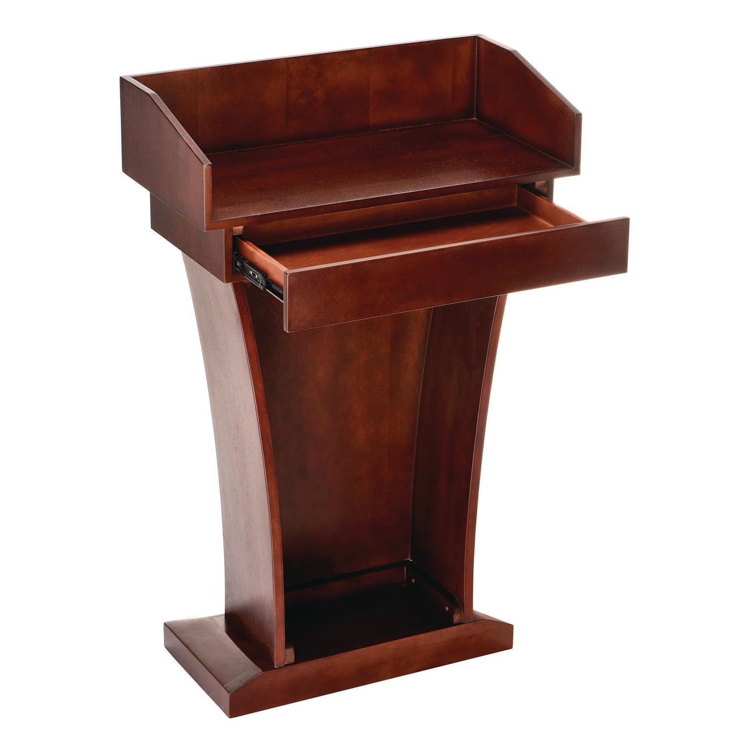 AdirOffice Church Pulpit, Wooden Podium – Height 43.33″ Pulpits for Churches with Spacious Drawer (Mahogany)