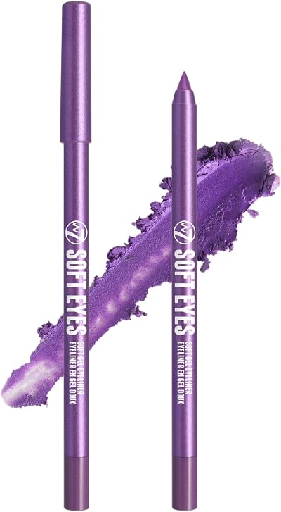 W7 Soft Eyes Gel Eyeliner 2Pcs Metallic Liner Pencil High Impact Royal Purple