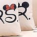 Esunshine Cotton Blend Linen Square Throw Pillow Cover Decorative Cushion Case Pillow Case 18 X 18 Inches / 45 X 45 cm, Disney (Mickey & Minnie)