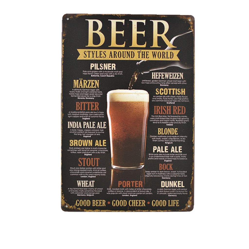 ZHENGHAO Retro Wall Tin Plaque Metal Wall Sign Plaque Poster fit for Cafe Bar Restaurant Pub,Beer series (Beer-B-11)