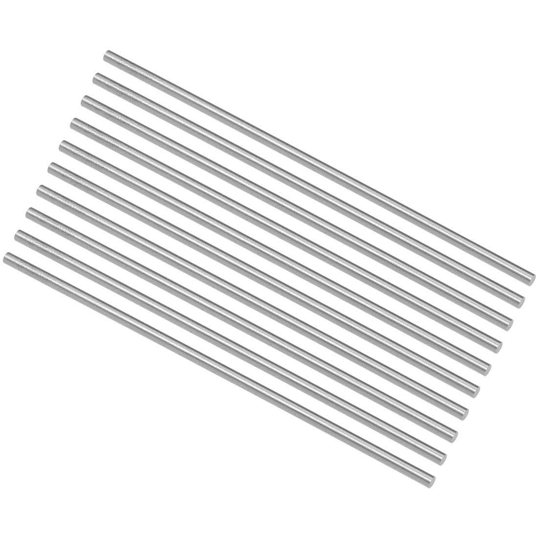 sourcing map 10pcs Round Steel Metal Rods, 2.5mm x 100mm High Speed Steel (HSS) Lathe Bar Stock Tool, for Shaft Gear Drill Lathes Boring Machine Turning Miniature DIY Craft, 10pcs