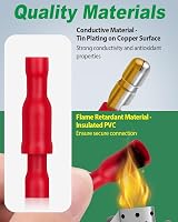 Bolatus 100Pcs Red Bullet Connectors Terminal Insulated Male Female Quick Splice view 2