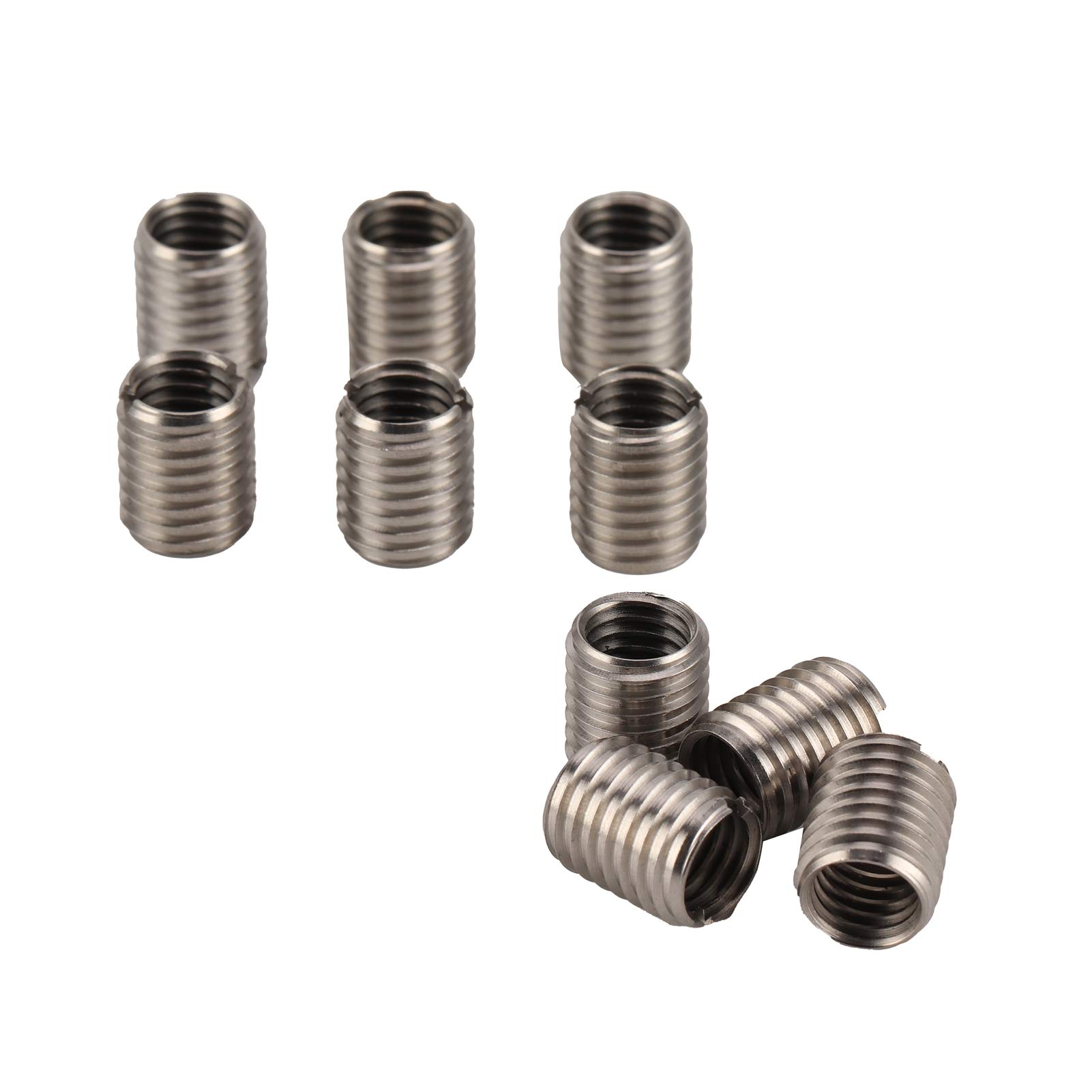 BORDSTRACT Self Tapping Thread Insert, 10pcs M10x1.5mm Female, M12x1.75mm Male, Stainless Steel, 15mm Long
