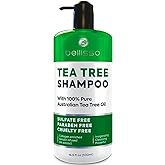 Tea Tree Oil Shampoo - Sulfate and Paraben Free with Collagen Keratin - Ideal for Women and Men with Oily Hair and Scalp Buil