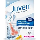 Juven Therapeutic Nutrition Drink Powder Including Collagen Peptides, Amino Acids, and HMB for Wound Healing Support, Fruit Punch, 8 Packets