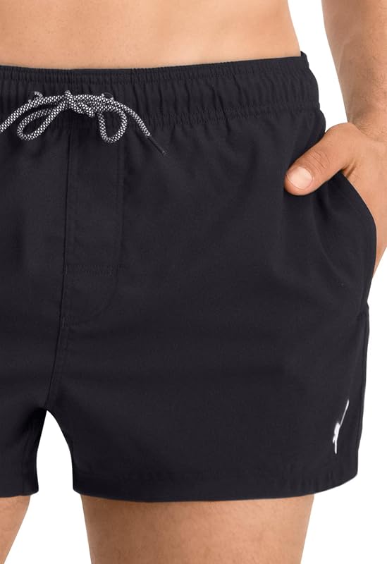SWIM MEN SHORT LENGTH SWIM SHORTS 1P - C: black_T: M