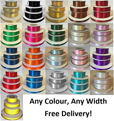 Double-Faced Satin Ribbon High Quality 3mm 10mm 16mm 25mm 38mm 50mm Cut Lengths - Any Colour, Any Width 1 Metre Lengths (White, 2 Metres x 10mm)