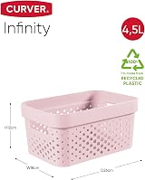 Curver Infinity Dots Set of 4 Storage Baskets 4.5 Litre Pink view 8