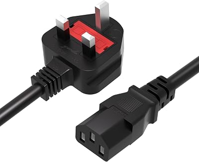 Mcbazel 1.2m UK Power Cable 3-Pin Shroud IEC C13 to BS1363 Kettle Lead