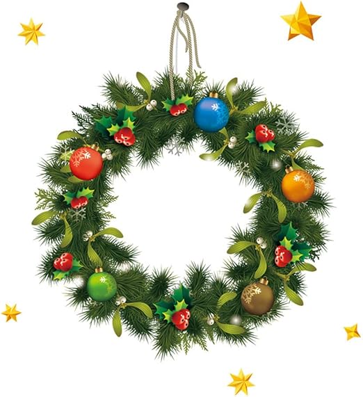 Amazon Com Gemira Christmas Wreath Stickers Reusable Winter