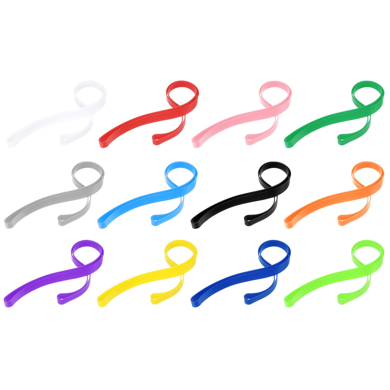 M METERXITY 12 Pack Towel Bands - Silicone Stretchable Straps for Fixation, Apply to Beach/Pool/Outdoor(11.81 x 0.39 Inches, 12 Colors)