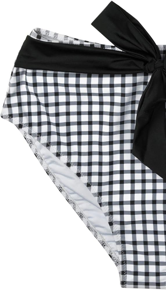 red and white gingham swimsuit