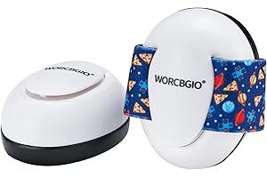 WORCBGIO Infant Ear Protection Headphones with Adjustable Elastic Headband&Comfortable White Muffs Baby Earmuff Helps Sleep Well & Reduce Noise (Planet,White