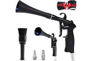 BIODISON & LEE Car Cleaning Gun,High Pressure Air Blow Gun,Fast Interior Dryer Car Detailing Kit,Car Detailing Tools for Quickly Blowing Dust and Dirt Away Working with Compressed Air(2 MORE REPLACEMENT BRUSH HEADS)