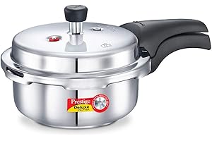 Prestige 2L Alpha Deluxe Induction Base Stainless Steel Pressure Cooker, 2.0-Liter