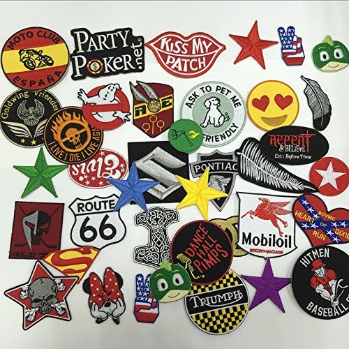 FairyMotion Hot Iron Badge Embroidery Patch 24Pcs Cloth Decoration Label Mix Model National Flag Number Assorted Random Shipments Perfect Patches