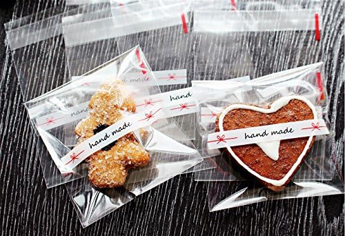 50 Pcs Handmade Cookies Packaging Self-adhesive Plastic Biscuit Bag Candy Packaging 2.75 X 2.75in, 7 X 7cm