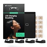 Intake Breathing &mdash; Magnetic Nasal Strips Starter Kit | Reusable Band + Tabs | Nasal Strips for Sleep, Snoring, Breathing &amp; Sports | Stronger Lift Than Traditional Nose Strips | 4 Sizes, 30 Tabs, Black