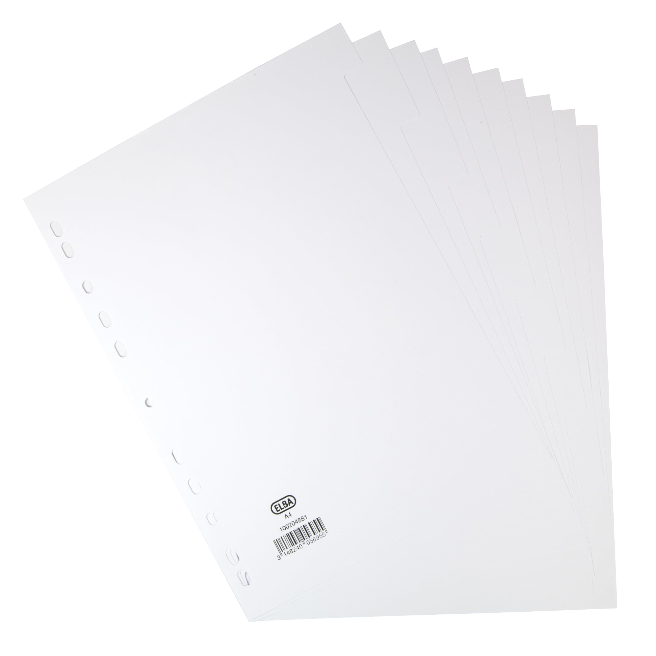 Elba A4 10-Part Card Divider - Manila White, Multi-Punched, 160gsm — image 1