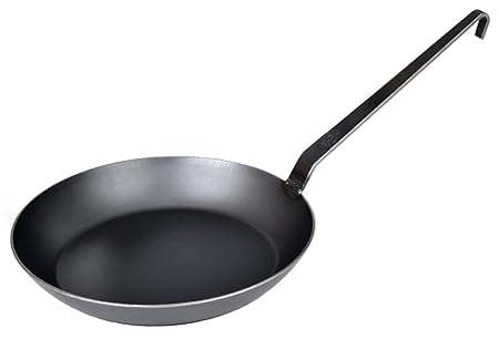 GRÄWE Schmiedeeiserne Bratpfanne Ø 28 cm mit hohem Rand, glatt, Made in Germany - unbeschichtete Eisenpfanne mit Stiel inkl. 