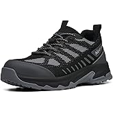 Netanac Men's Steel Toe Work Shoes, Puncture-Resistant Safety Sneakers, Lightweight Wide Fit & Comfortable Breathable Mesh, Durable Rubber Grip Sole