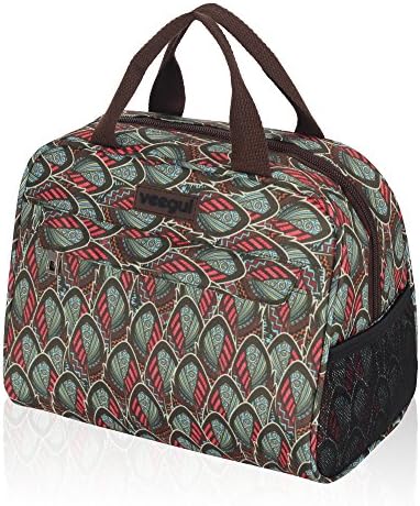 Veegul Recycle Cooler Insulated Lunch bag for Work School Outdoor Feather
