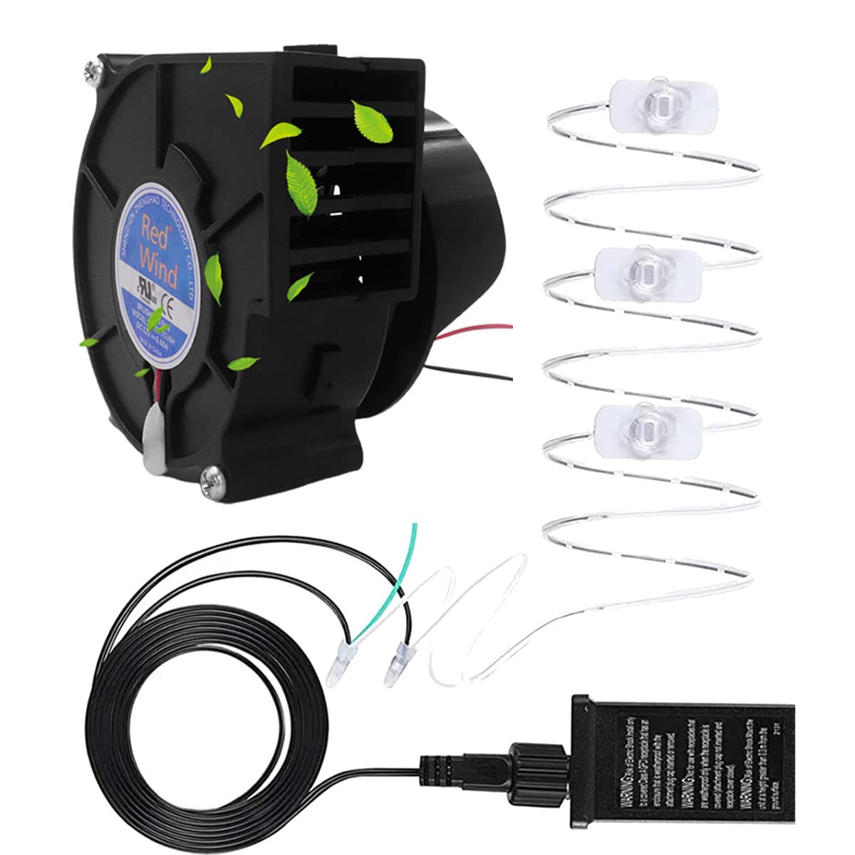 ZYWUOY Inflatable Air Blower Replacement, 12V 1.5A Insulated Waterproof Fan Blower Motor with 3 Led Light String and 2A Adapter for Garden Yard Inflatables Bbq Picnic Camping Heating (UK)