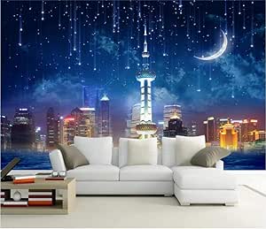 Fotomurales Papel Pintado Pared Galaxia Universo Ciudad Cielo